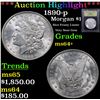 Image 1 : ***Auction Highlight*** 1890-p Morgan Dollar $1 Graded Choice+ Unc By USCG (fc)