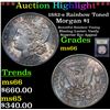 Image 1 : ***Auction Highlight*** 1882-s Rainbow Toned Morgan Dollar $1 Graded GEM+ Unc By USCG (fc)
