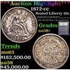 Image 1 : *Highlight Of Entire Auction* 1872-cc Seated Liberty 10c Graded Choice AU/BU Slider+ By USCG (fc)
