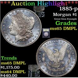 ***Auction Highlight*** 1885-p Morgan Dollar $1 Graded GEM Unc DMPL By USCG (fc)