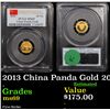 Image 1 : PCGS 2013 China Panda Gold 20 YN Graded ms69 By PCGS