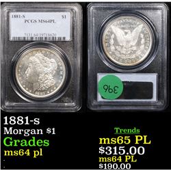 PCGS 1881-s Morgan Dollar $1 Graded ms64 pl By PCGS