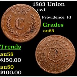 1863 Union Civil War Token 1c Grades Choice AU