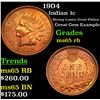 Image 1 : 1904 Indian Cent 1c Grades GEM Unc RB