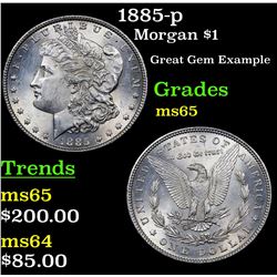 1885-p Morgan Dollar $1 Grades GEM Unc
