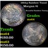 Image 1 : 1884-p Rainbow Toned Morgan Dollar $1 Grades Choice Unc