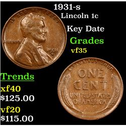 1931-s Lincoln Cent 1c Grades vf++