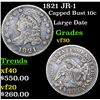 Image 1 : 1821 JR-1 Capped Bust Dime 10c Grades vf++