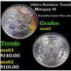 Image 1 : 1884-o Rainbow Toned Morgan Dollar $1 Grades Select Unc