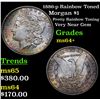 Image 1 : 1886-p Rainbow Toned Morgan Dollar $1 Grades Choice+ Unc