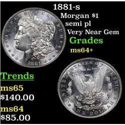 1881-s Morgan Dollar $1 Grades Choice+ Unc