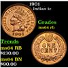 Image 1 : 1901 Indian Cent 1c Grades Choice Unc RB