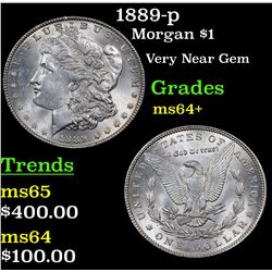 1889-p Morgan Dollar $1 Grades Choice+ Unc
