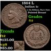 Image 1 : 1864 L Indian Cent 1c Grades f, fine