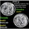 Image 1 : 1942-p Walking Liberty Half Dollar 50c Grades Choice+ Unc