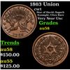 Image 1 : 1863 Union Civil War Token 1c Grades Choice AU/BU Slider
