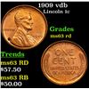 Image 1 : 1909 vdb Lincoln Cent 1c Grades Select Unc RD
