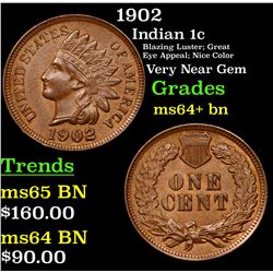 1902 Indian Cent 1c Grades Choice+ Unc BN
