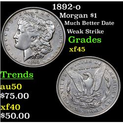 1892-o Morgan Dollar $1 Grades xf+