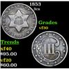 Image 1 : 1853 Three Cent Silver 3cs Grades vf++