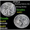 Image 1 : 1946-p Walking Liberty Half Dollar 50c Grades Select+ Unc