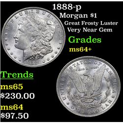 1888-p Morgan Dollar $1 Grades Choice+ Unc