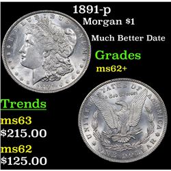 1891-p Morgan Dollar $1 Grades Select Unc