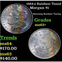 1884-o Rainbow Toned Morgan Dollar $1 Grades Select+ Unc