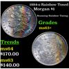 Image 1 : 1884-o Rainbow Toned Morgan Dollar $1 Grades Select+ Unc