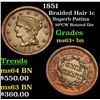 Image 1 : 1851 Braided Hair Large Cent 1c Grades Select+ Unc BN