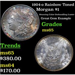 1904-o Rainbow Toned Morgan Dollar $1 Grades GEM Unc