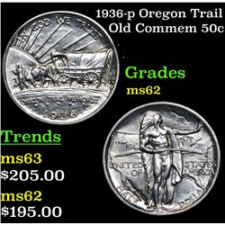 1936-p Oregon Trail Old Commem Half Dollar 50c Grades Select Unc