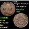 Image 1 : 1808 Draped Bust Half Cent 1/2c Grades vf, very fine
