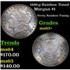 Image 1 : 1886-p Rainbow Toned Morgan Dollar $1 Grades Select+ Unc