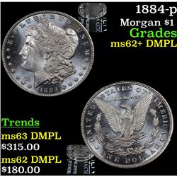 1884-p Morgan Dollar $1 Grades Select Unc+ DMPL