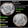 Image 1 : 1922-d Peace Dollar $1 Grades Choice+ Unc