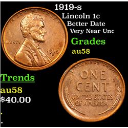 1919-s Lincoln Cent 1c Grades Choice AU/BU Slider