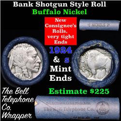 Buffalo Nickel Shotgun Roll in Old Bank Style 'Bell Telephone'  Wrapper 1924 & s Mint Ends