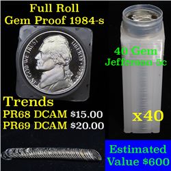 Proof 1984-s Jefferson nickel 5c roll, 40 pieces