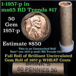 Uncirculated 1c orig shotgun roll, 1957-p