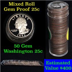 Proof Mixed Washington Quarter 25c roll, 40 pieces (fc)