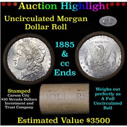 ***Auction Highlight*** 1885 & CC Uncirculated Morgan Dollar Shotgun Roll (fc)
