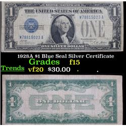 1928A $1 Blue Seal Silver Certificate Grades f+