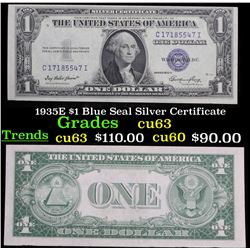 1935E $1 Blue Seal Silver Certificate Grades Select CU