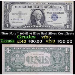 *Star Note * 1957B $1 Blue Seal Silver Certificate Grades vf++