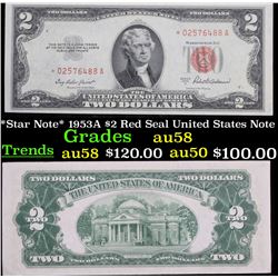 *Star Note* 1953A $2 Red Seal United States Note Grades Choice AU/BU Slider