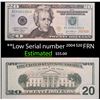Image 1 : **Low Serial number 2004 $20 FRN  Grades Gem++ CU