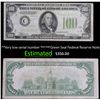 Image 1 : **Very low serial number 1934 $100 Green Seal Federal Reserve Note Grades xf