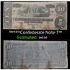 Image 1 : 1864 $10 Confederate Note, T68 Grades f+