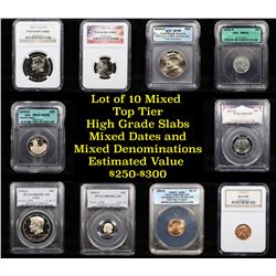 10 High Graded Top Tier Slabed Coins